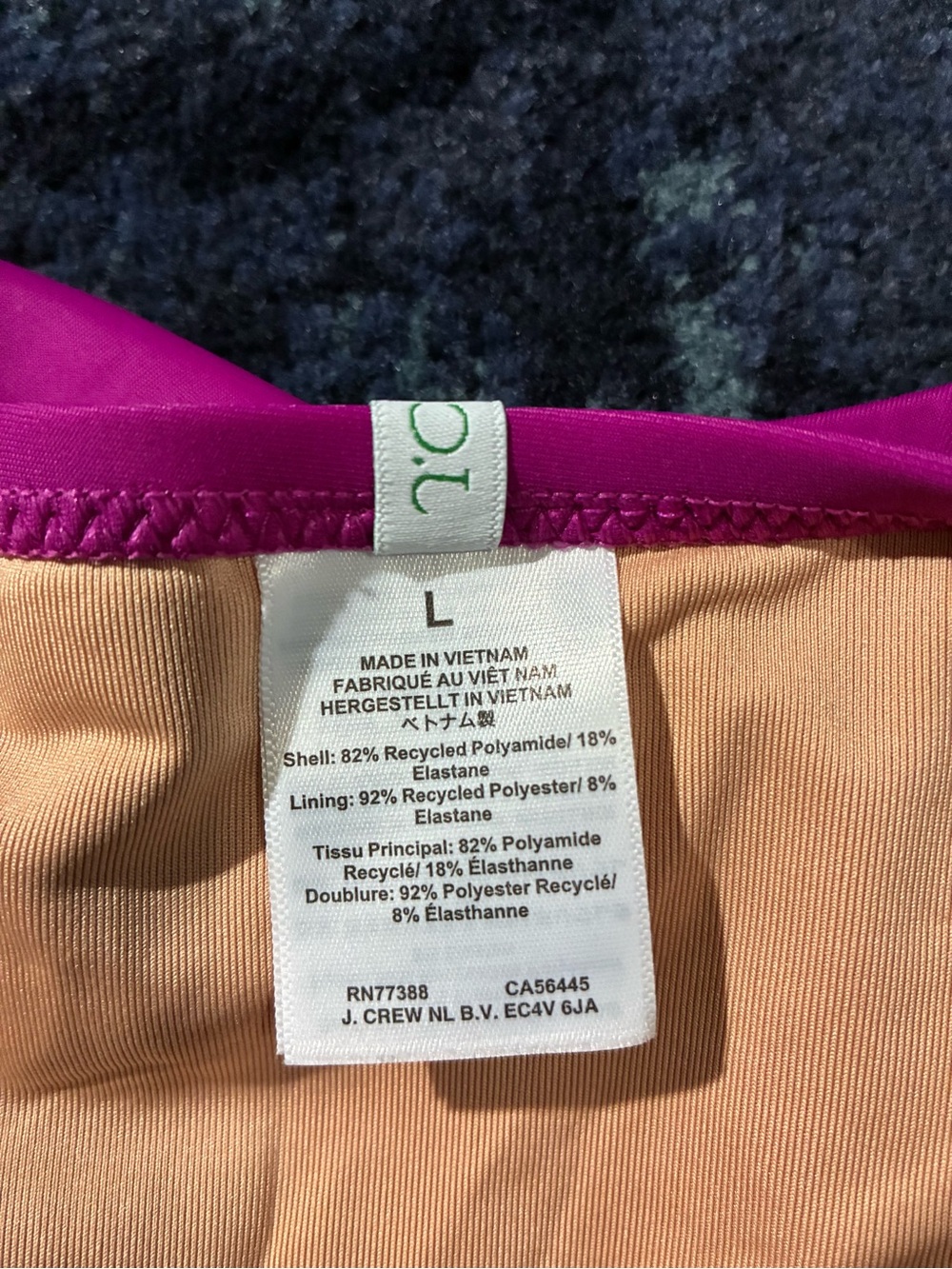 J Crew High-Rise Bikini Bottom, Fuschia, Large - Picture 5 of 8
